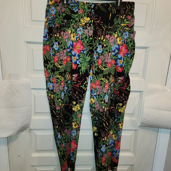 SWING CONTROL floral w/ some stretch pants, size 14 With 4 pockets Spring Summer - Picture 4 of 10